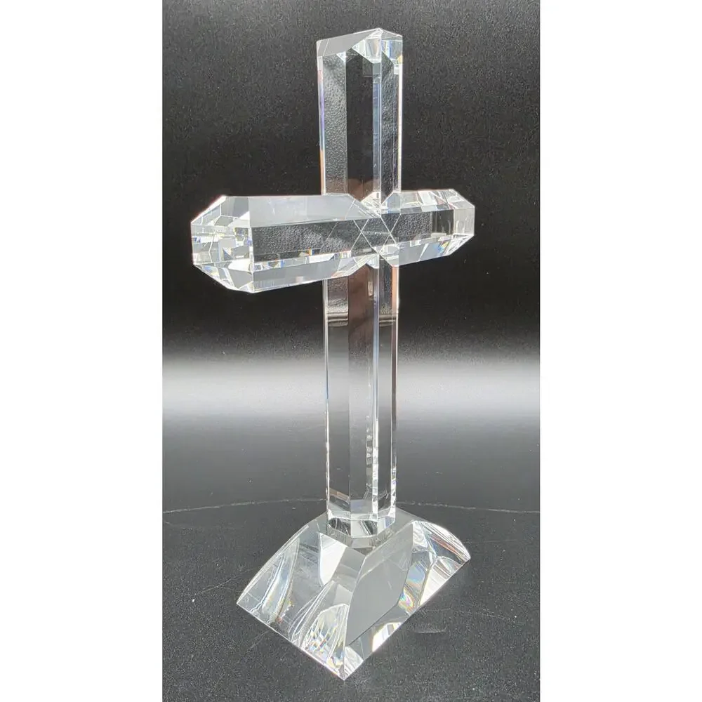 Vintage Cut Lead Crystal Cross 8.5